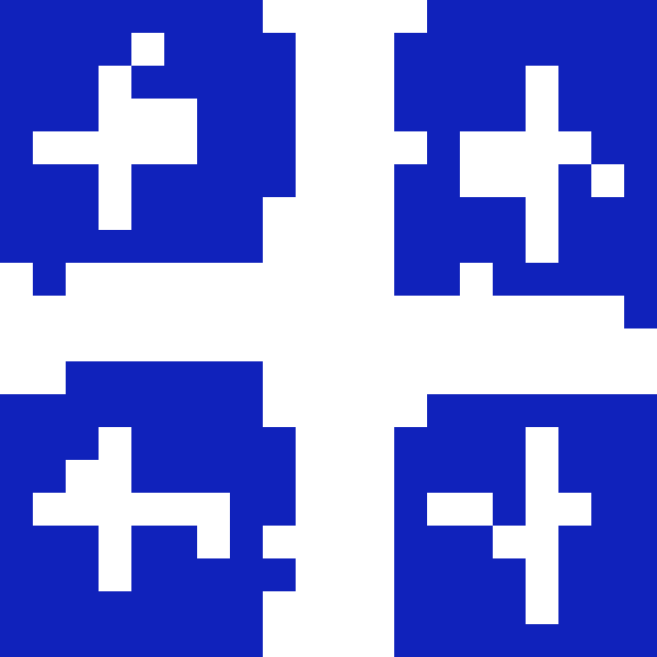 A low resolution drawing of the flag of Québec.